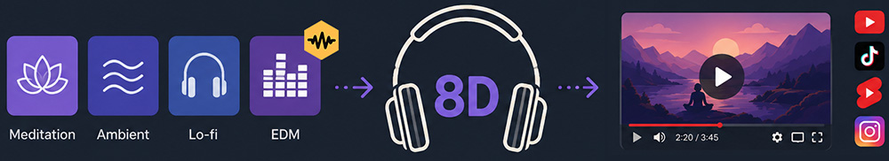 Convert TunePocket music to 8D audio