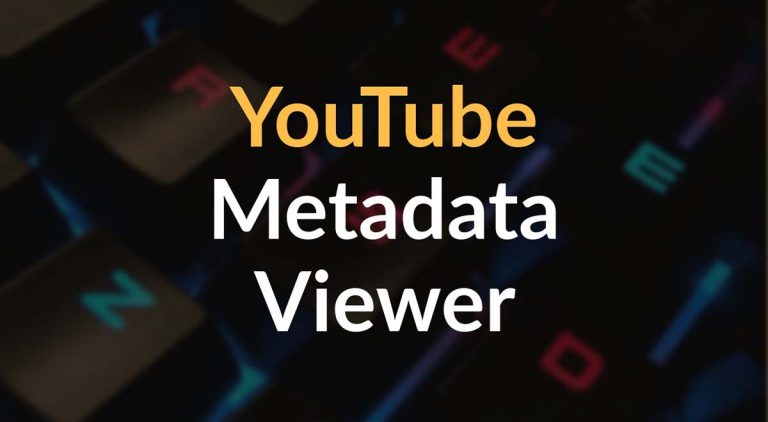 YouTube Meta data Viewer