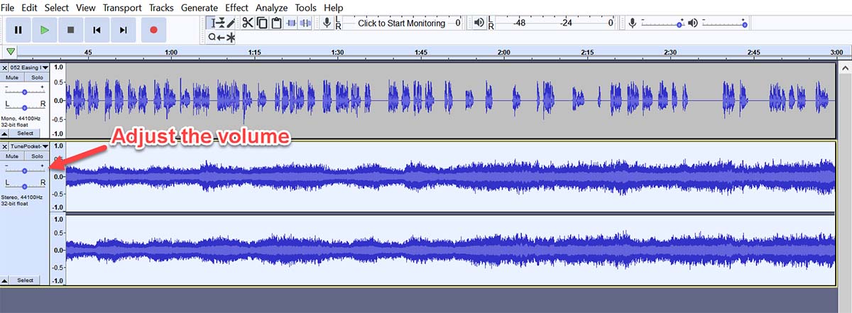 add background music to meditation adjust volume