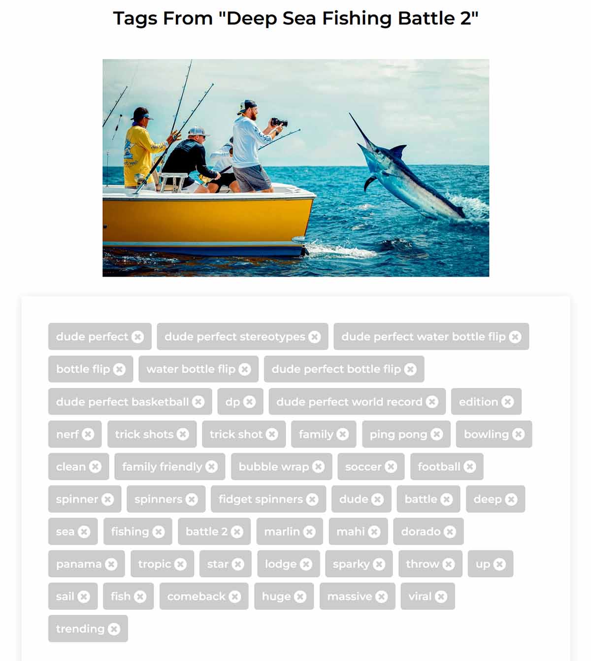 dudeperfect video tags