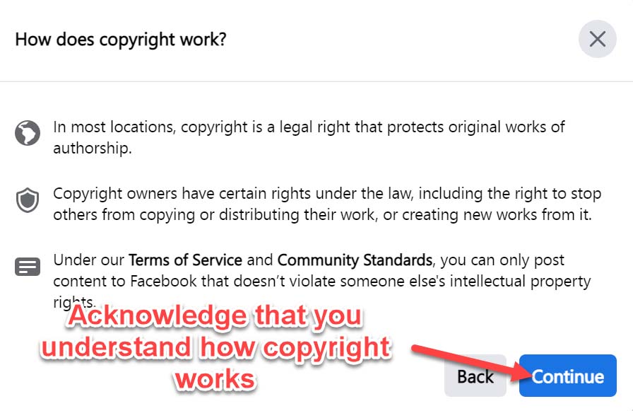 how copyright works on facebook