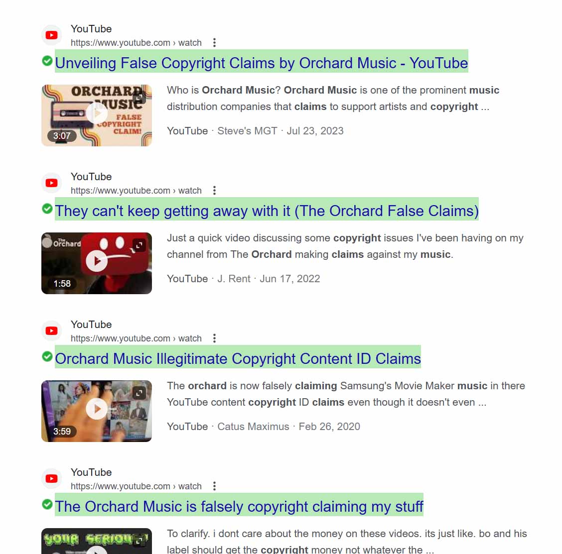 orchard music false copyright claims