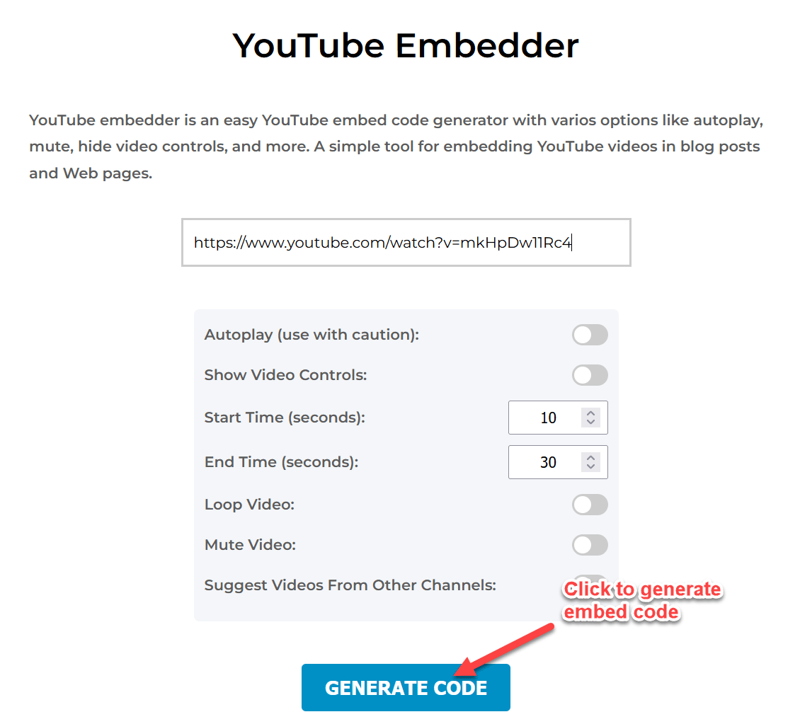 youtube video embedder