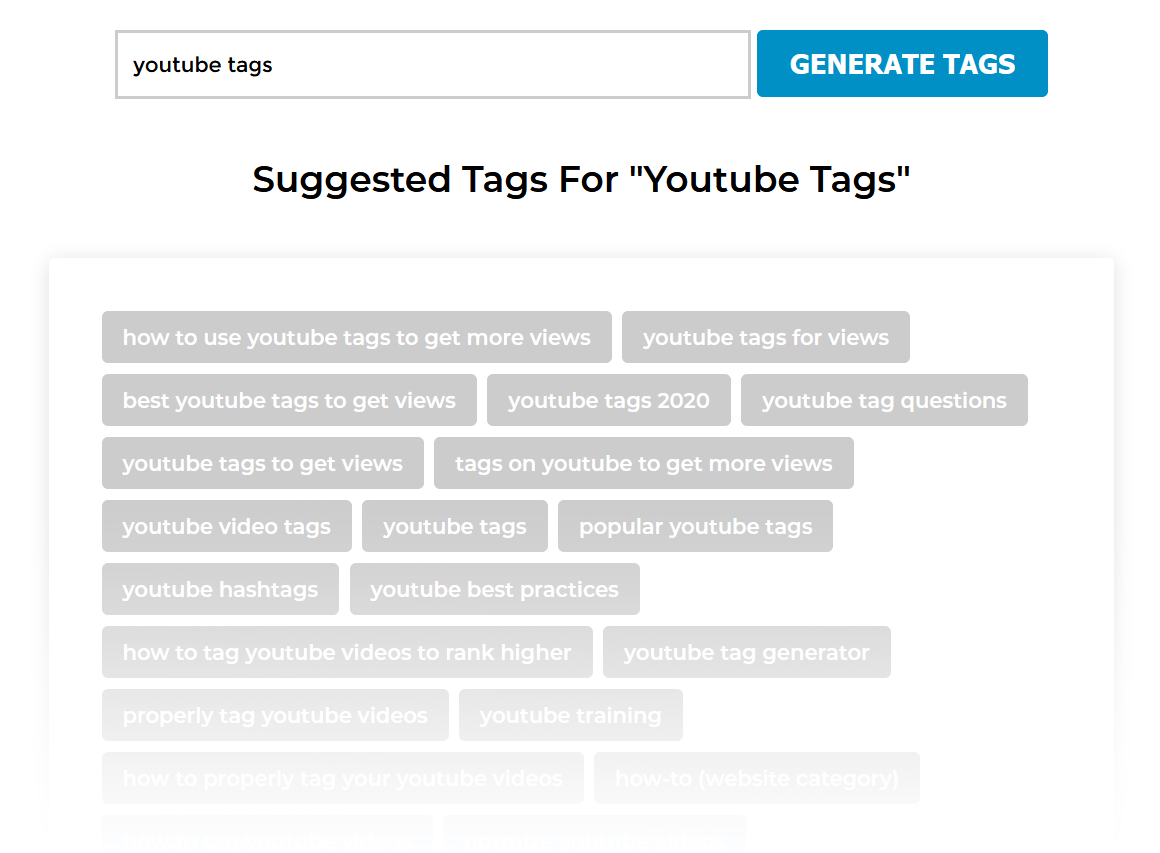 tunepocket free youtube tags generator